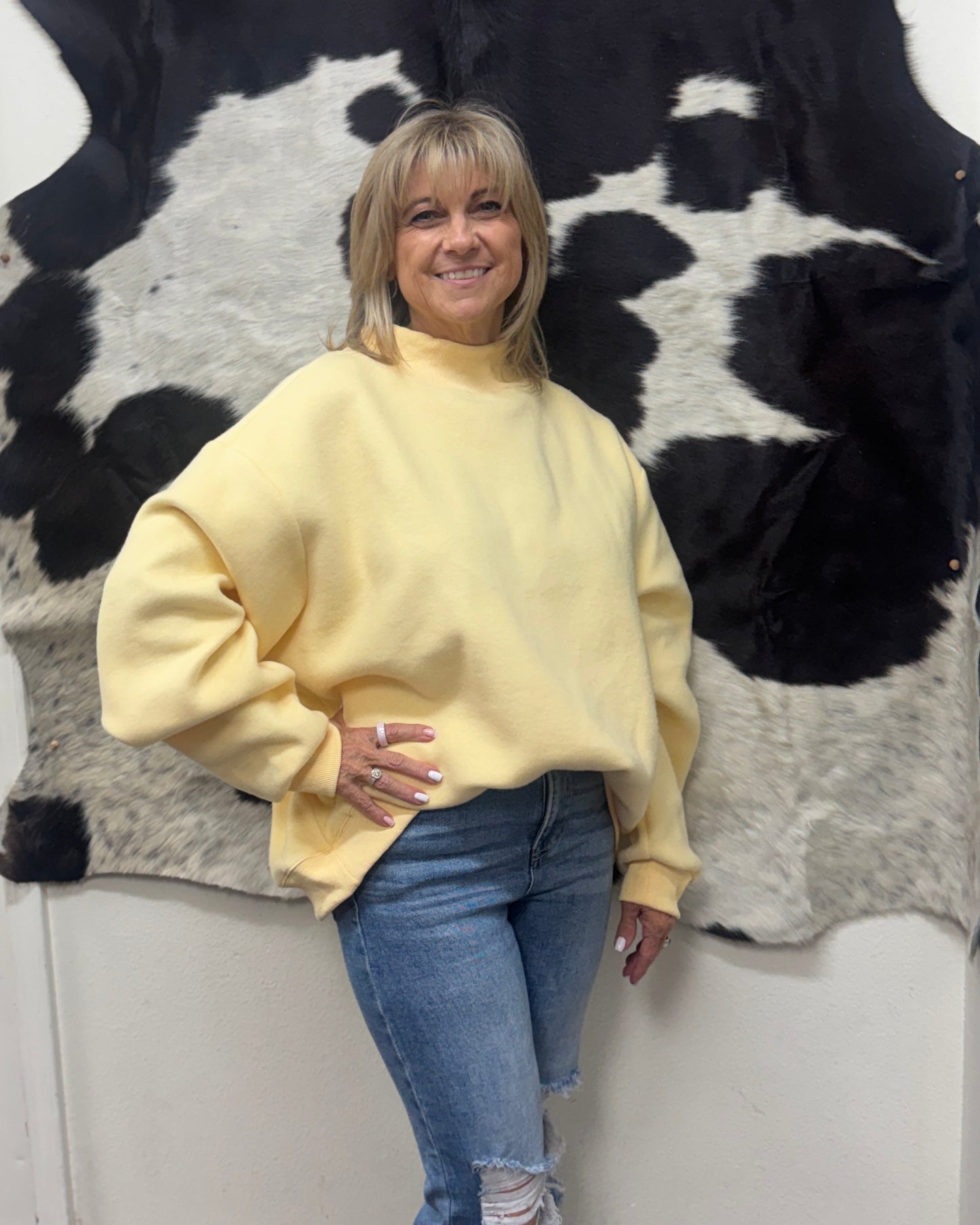 Dilly Dally Reversible Mockneck Sweatshirt