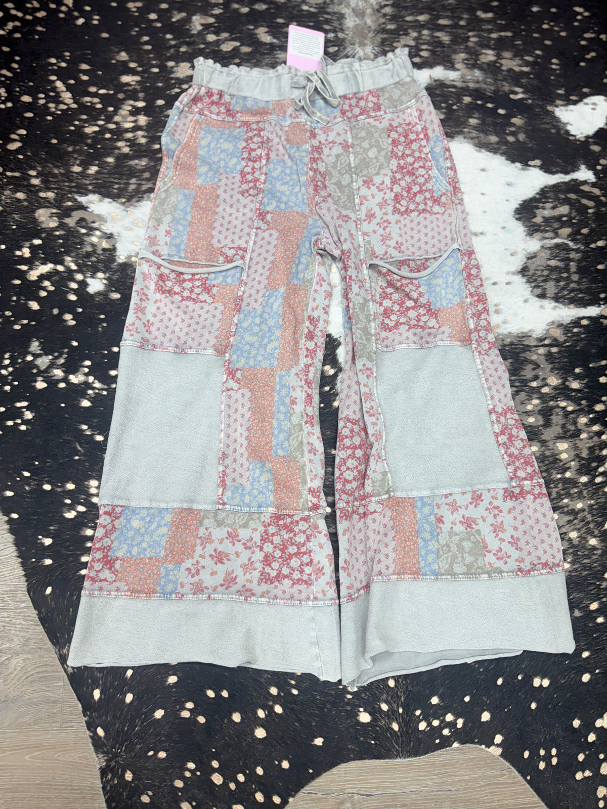 Patchwork Mineral Washed Terry Pants