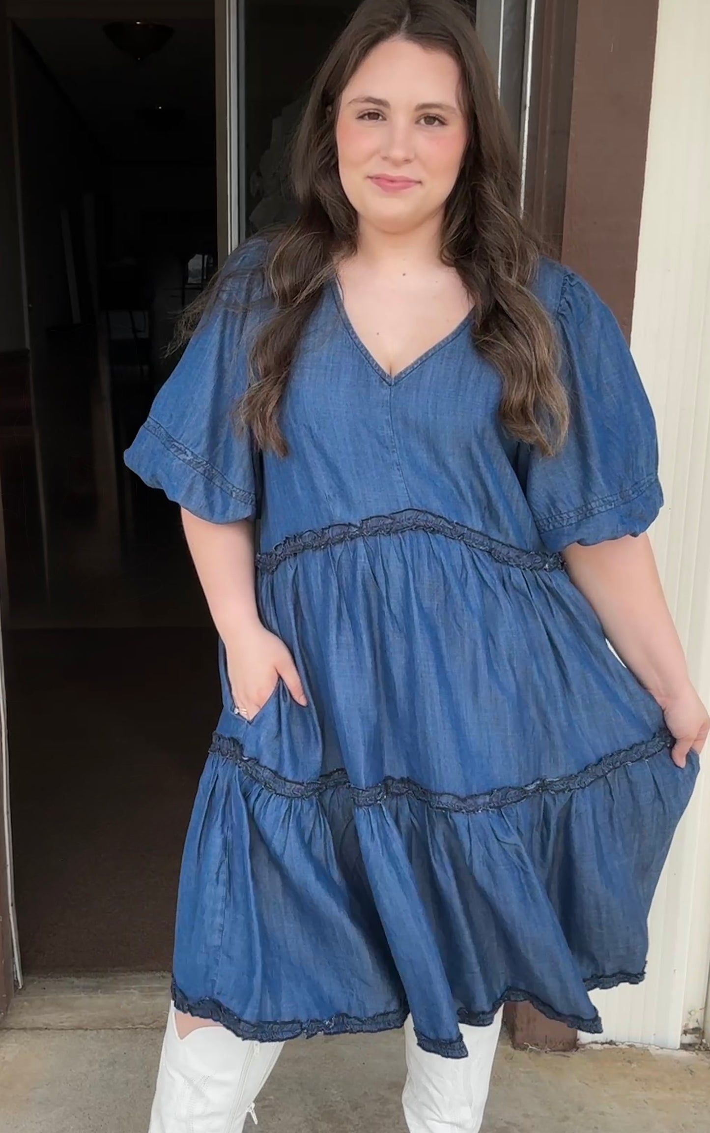 Meant To Be Bubble Sleeve Dress