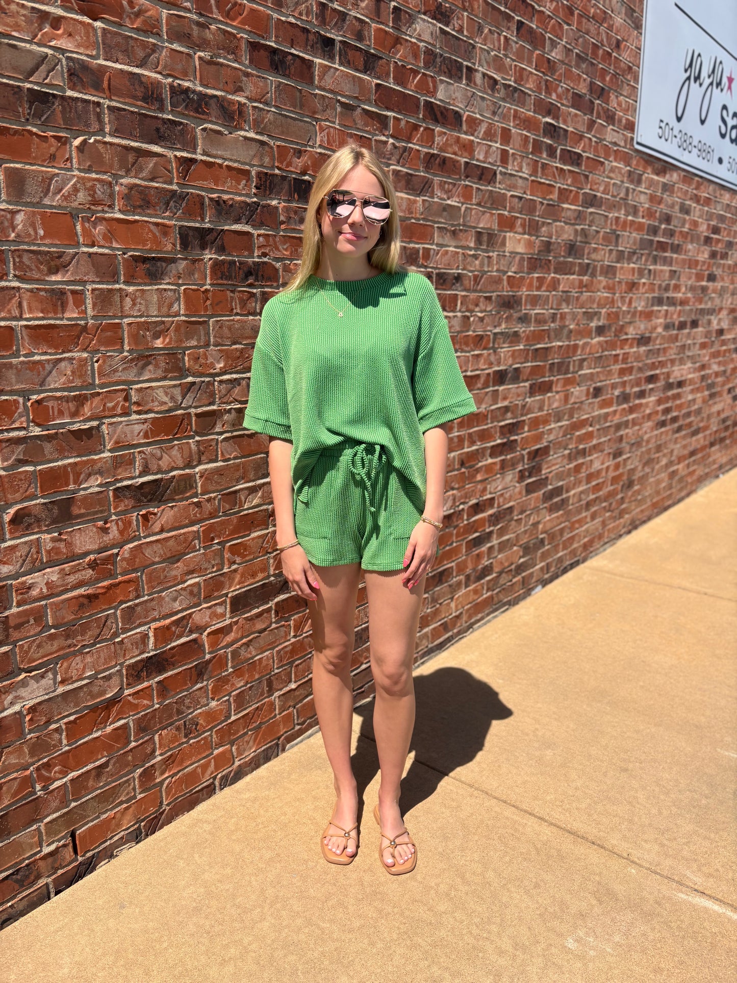 Raised Rib Shorts Set