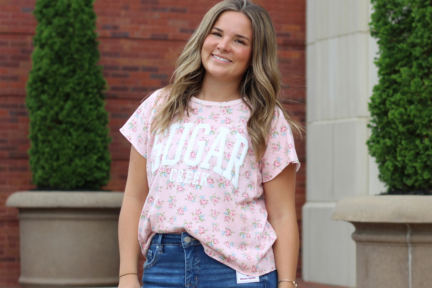 SCC Pink Tee w/ Floral Graphic