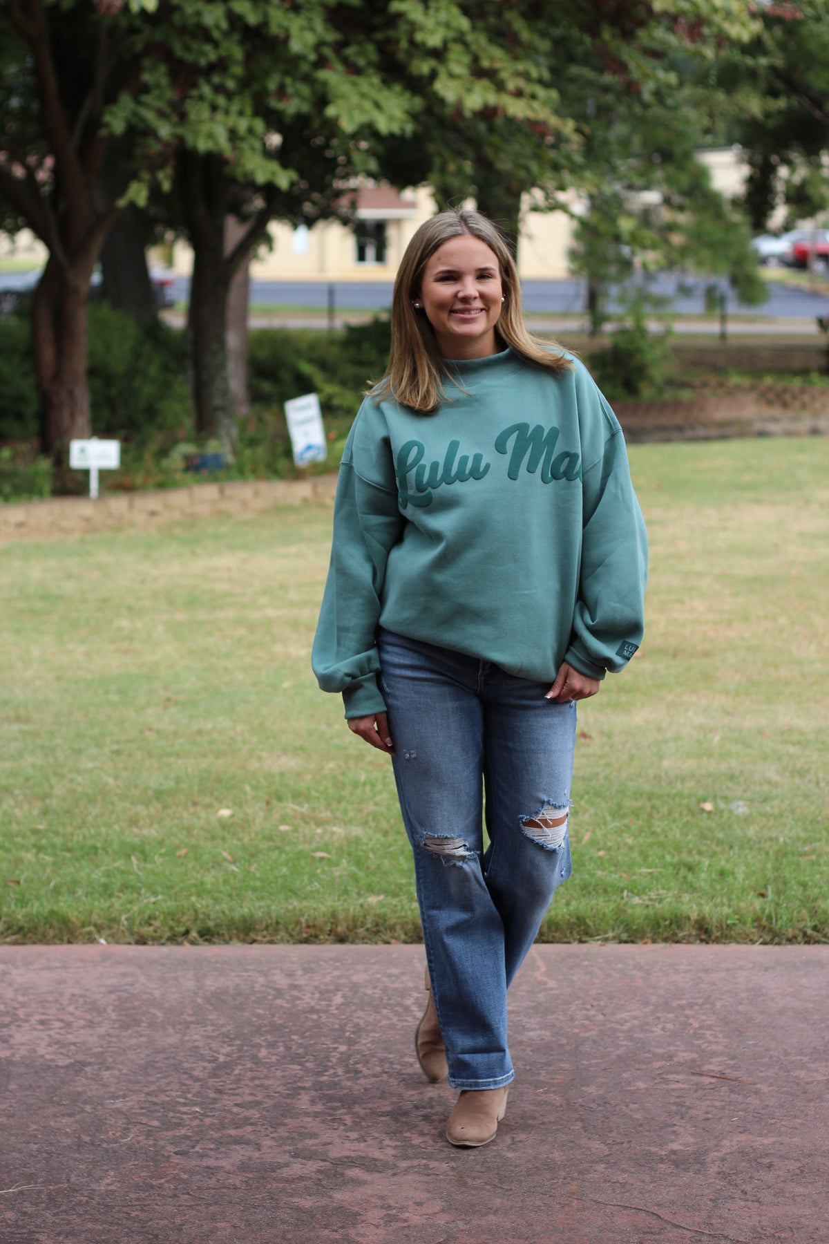 Lulu Mac Script Mock Neck Sweatshirt