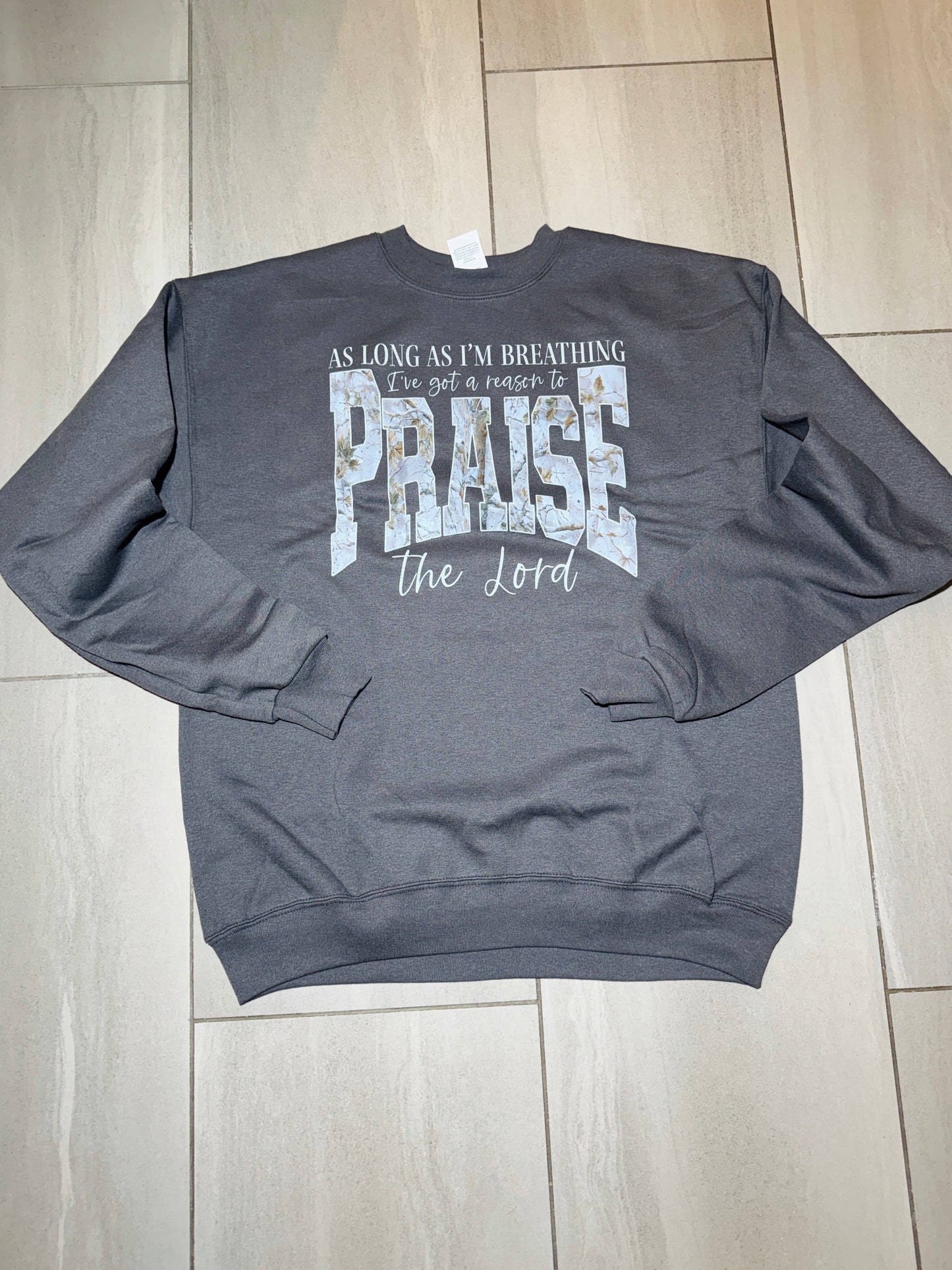 Praise the Lord Camo Print Sweatshirt