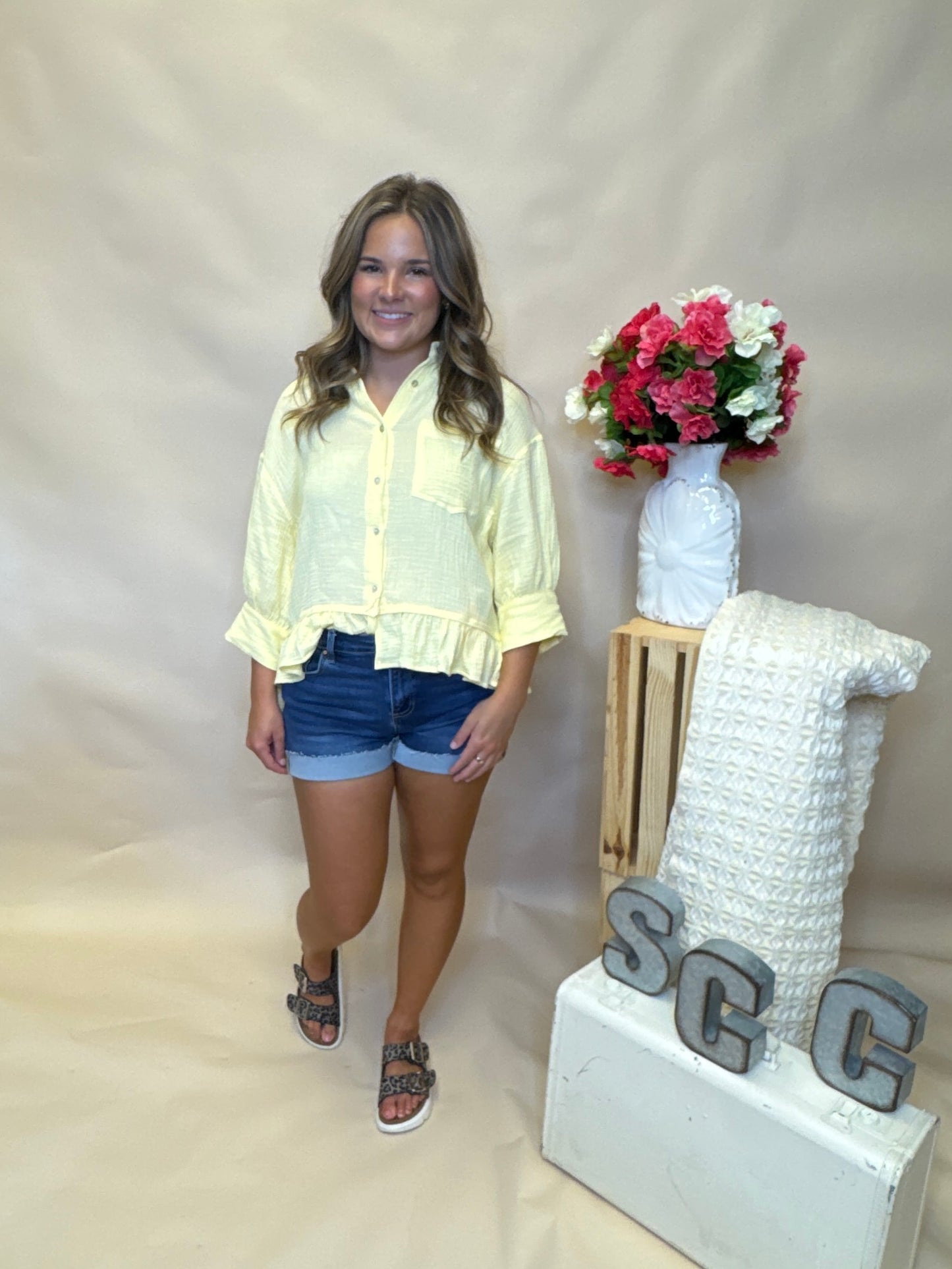 Sunshine Glow Ruffle Top