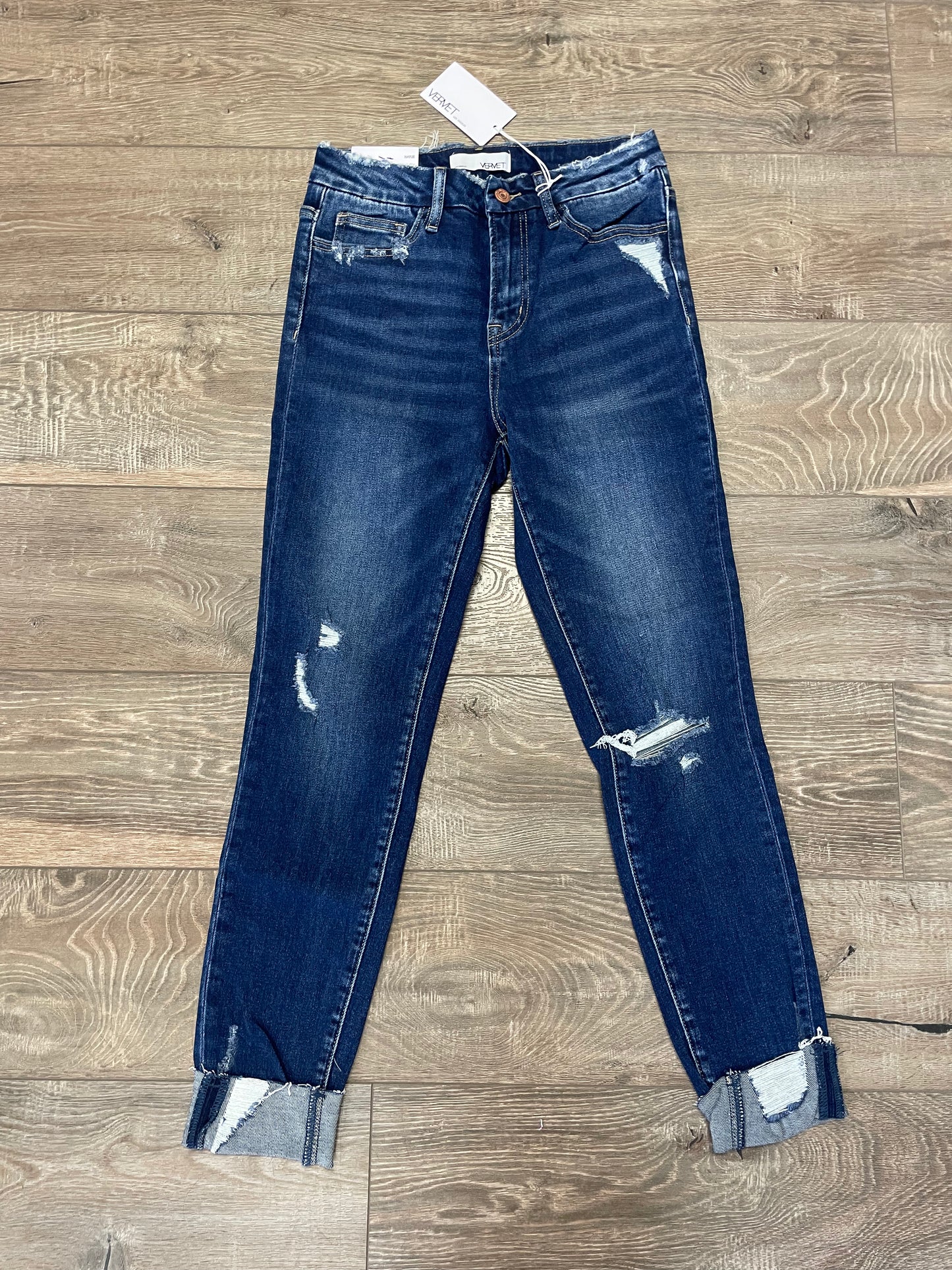Zeke HR Distressed Crop Skinny