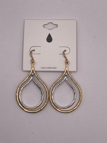 Two Tone Teardrop Earrings