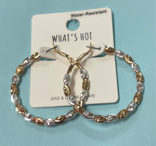 Two Tone Textured Hoops