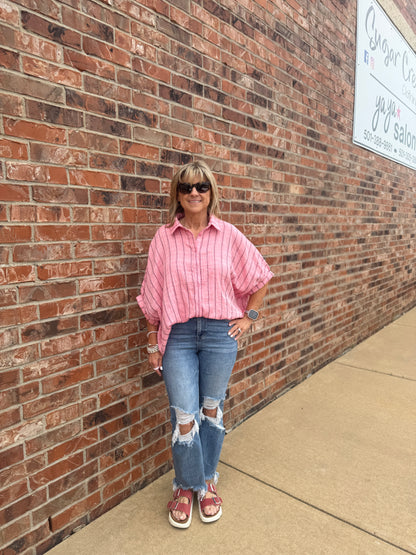 Boardwalk Striped Woven Blouse