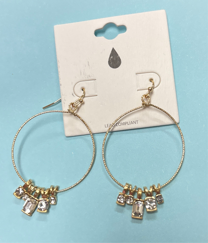 Golden Glimmer Drops Hoops