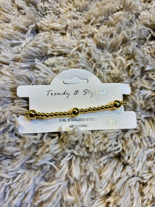 Trendy Gold Beaded Bracelet