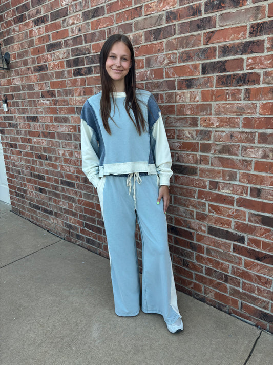 Denim Blues Color Block Set
