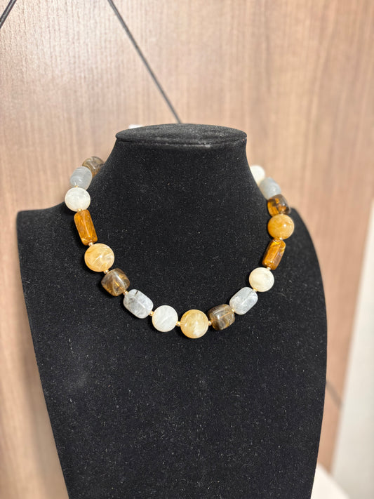 Honey & Stone Beaded Necklace