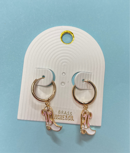 Bows & Boots Dangle Hoops