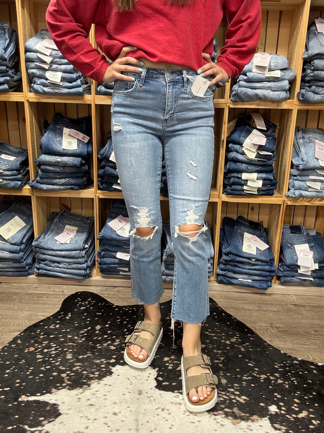 Lani HR Fray Hem Jeans