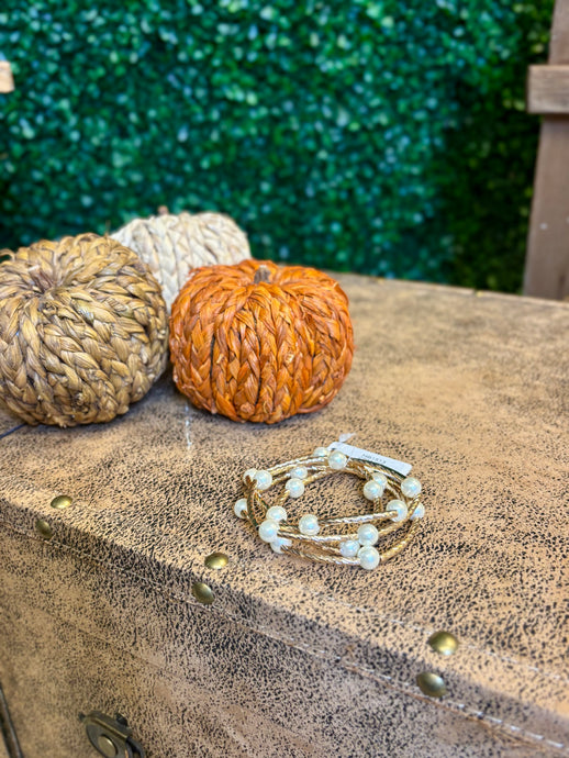 Piping and Pearls Stretch Bracelet Set