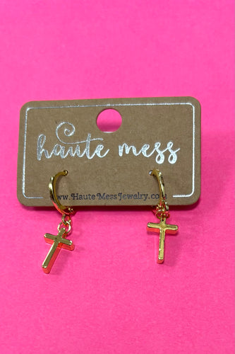 Pure Dainty Cross Earrings