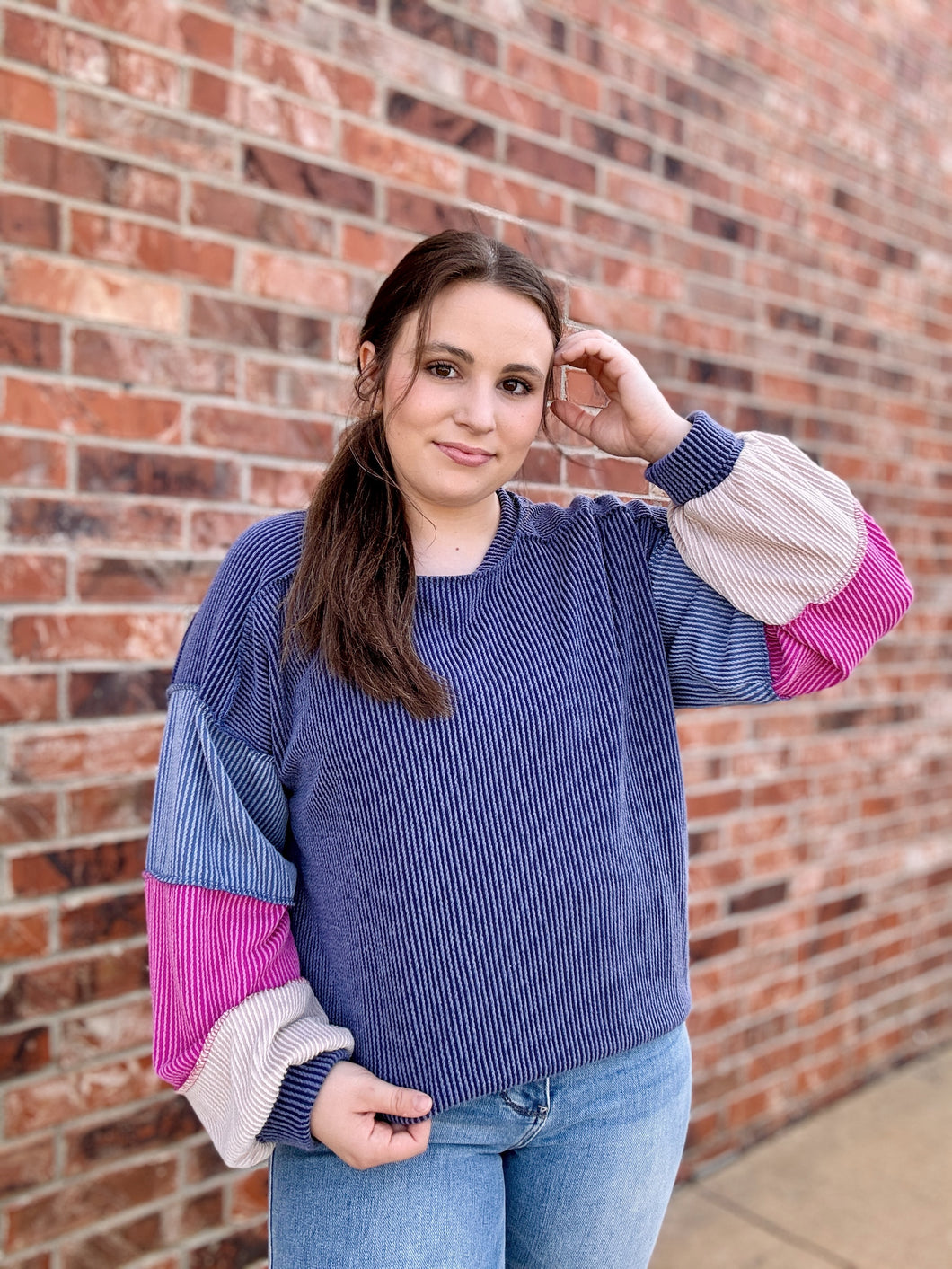 Calling For You Color Block Top