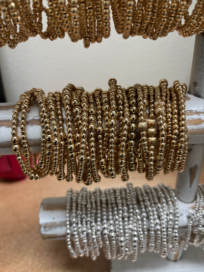 Gold Beaded Stackable Bracelets