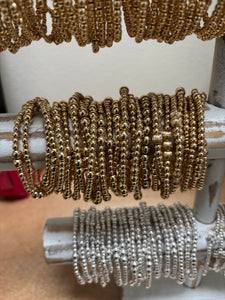 Gold Beaded Stackable Bracelets