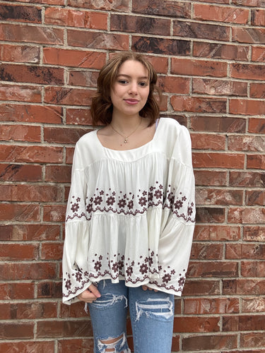 Boho Bloom Square Neck Top