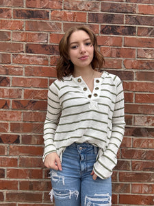 Lynnda Eyelet Striped Top