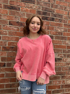 Wildberry Washed Crew Neck Sweatshirt