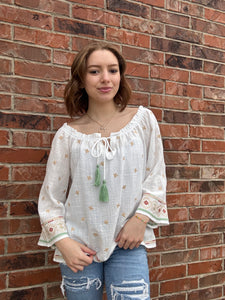 Floral Stitch Top