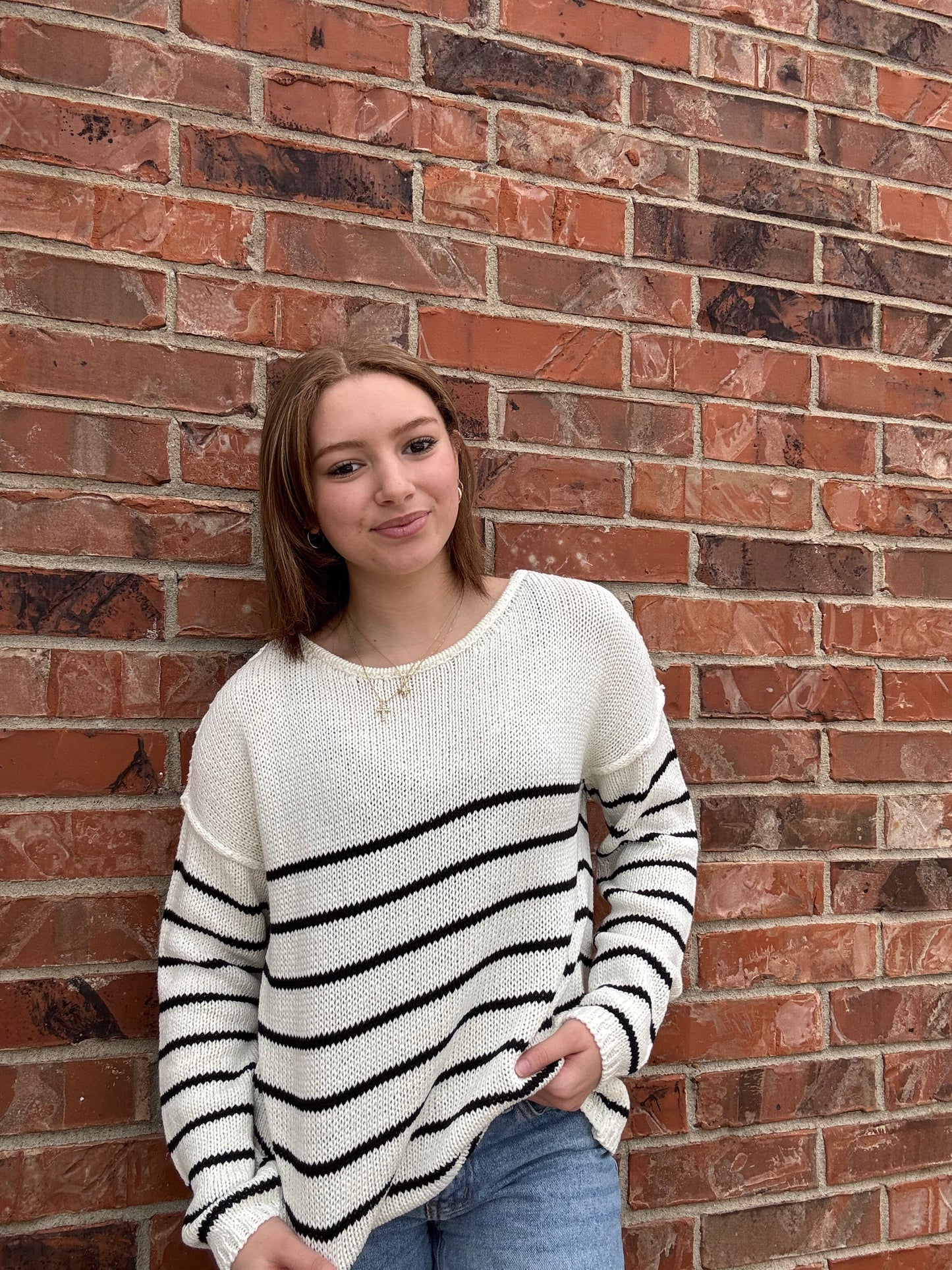 Aesthetic Striped Sweater Top