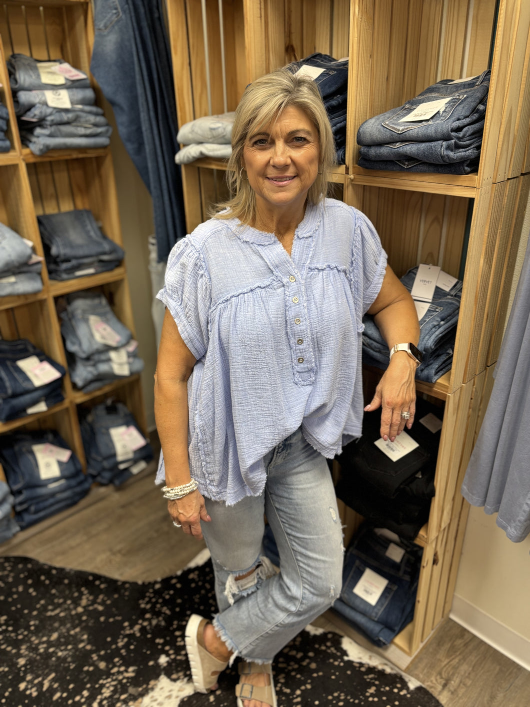 Sunny Saturdays Cotton Gauze Top