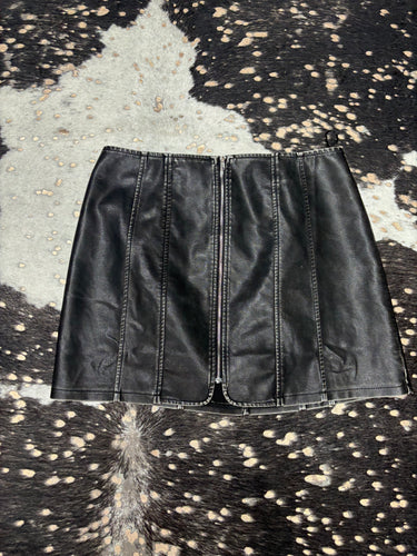 Morgan Leather Mini Skirt