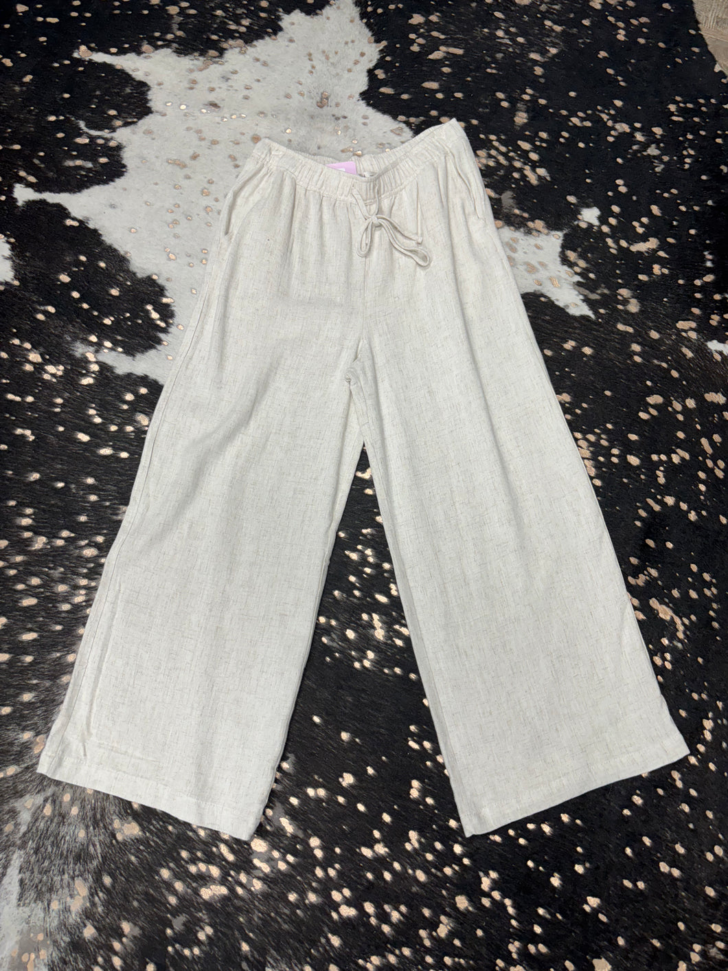 Linen Blend Wide Leg Pants