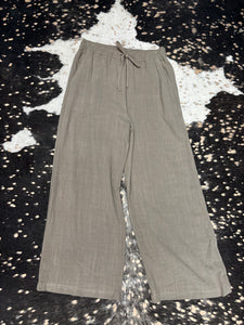 Linen Blend Wide Leg Pants