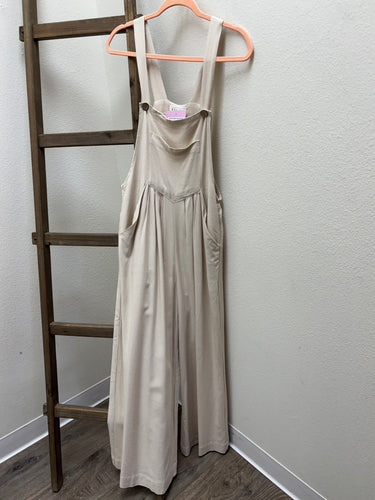 Linen Wide Leg Overalls