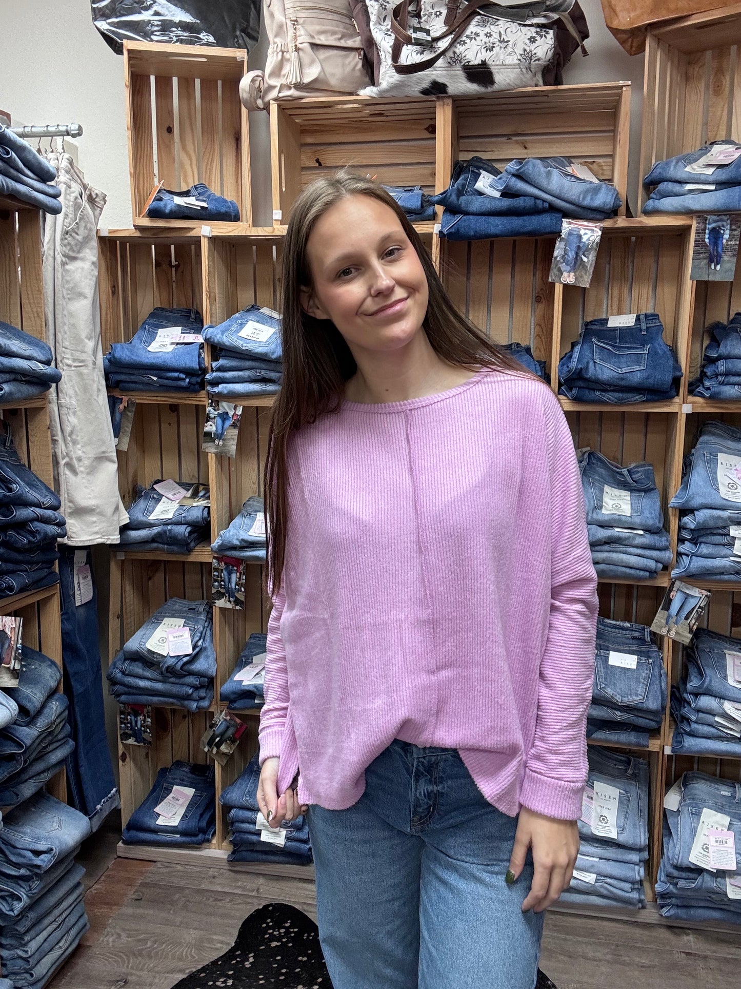 Ribbed Dolman Sweater