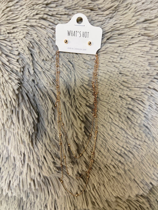 Dainty Triple Layer Beaded Necklace