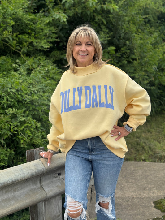 Dilly Dally Reversible Mockneck Sweatshirt