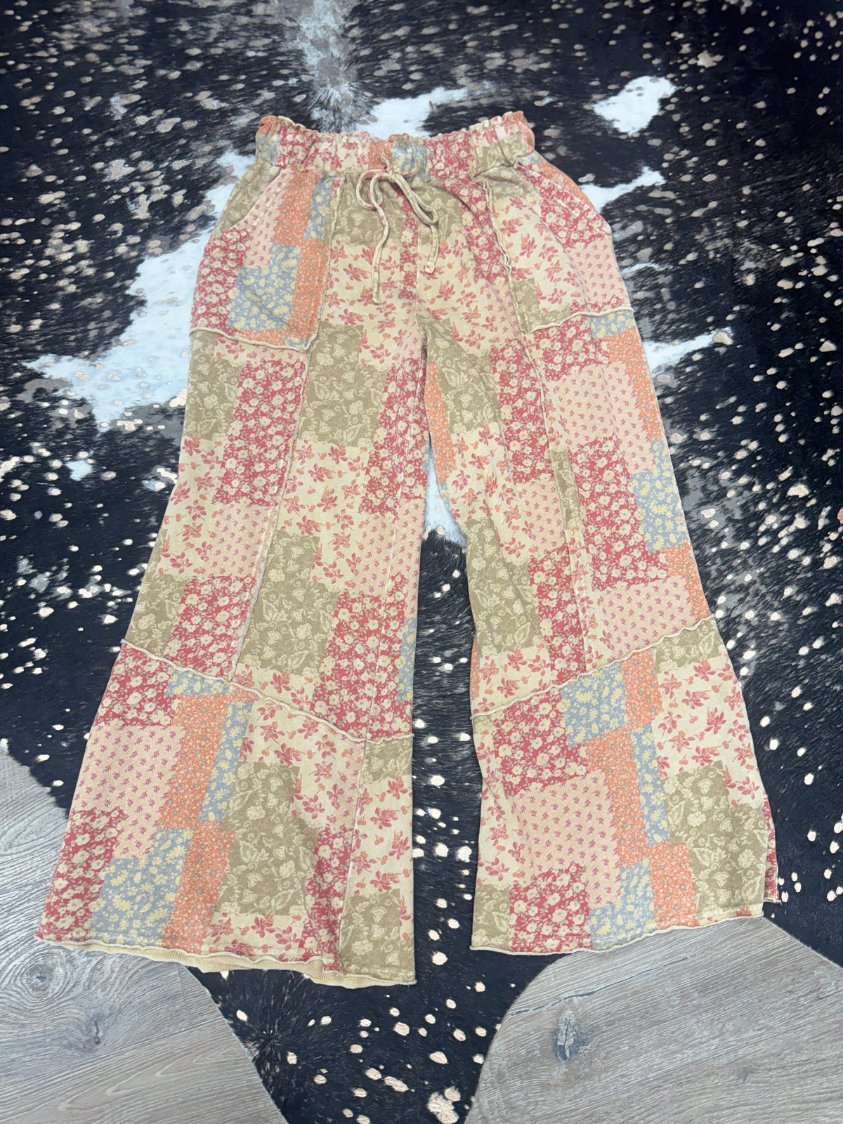Patchwork Mineral Washed Terry Pants