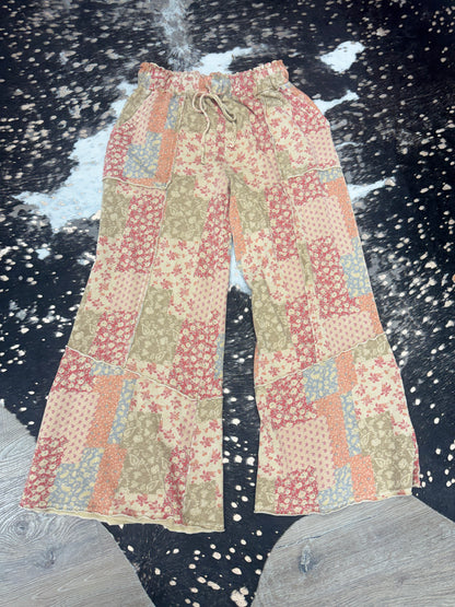 Patchwork Mineral Washed Terry Pants