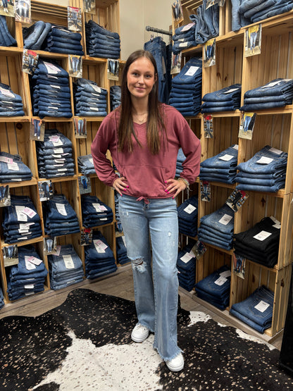 Sandy Mid Rise Button Down Jeans