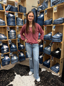 Sandy Mid Rise Button Down Jeans