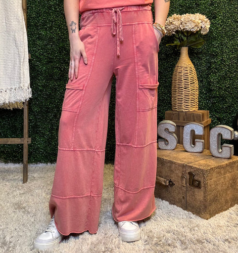 Mineral Washed Terry Knit Pants