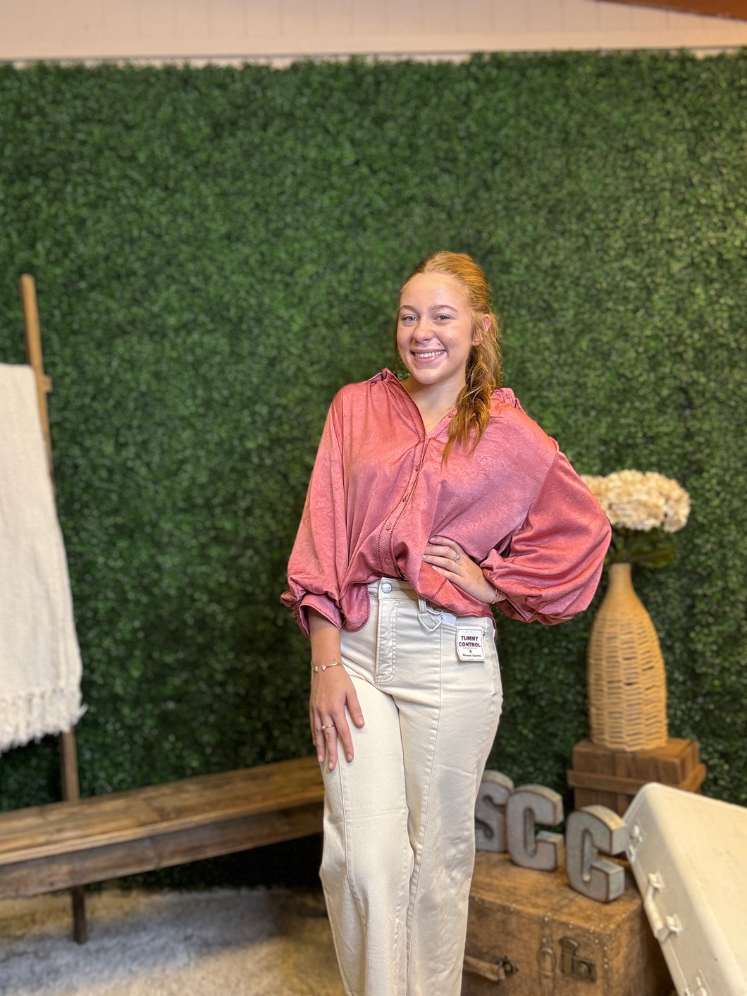Sweet Satin Button Down Blouse