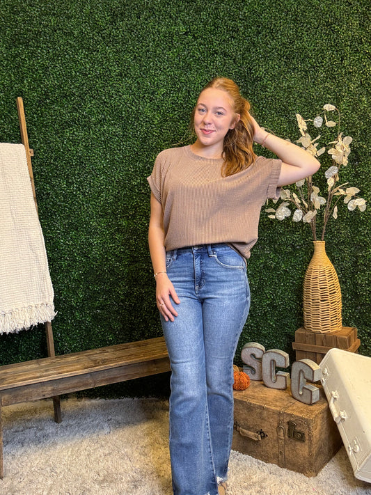 Reagan Ribbed Crew Neck Top