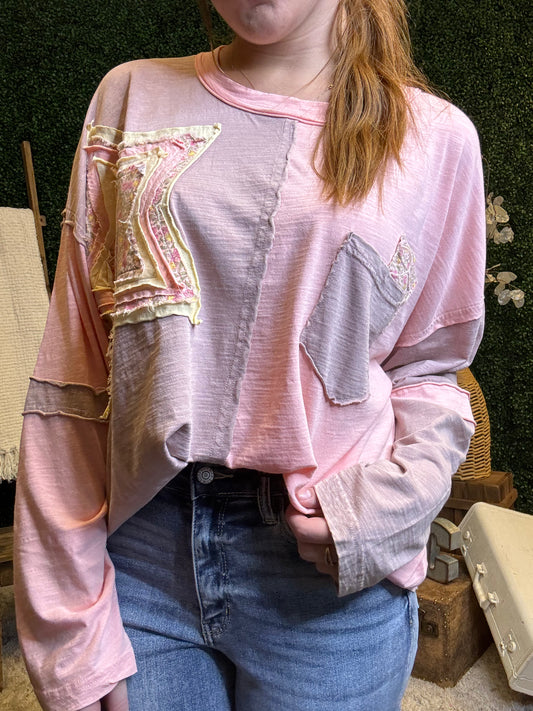 Stand Out Star Patch Long Sleeve Top