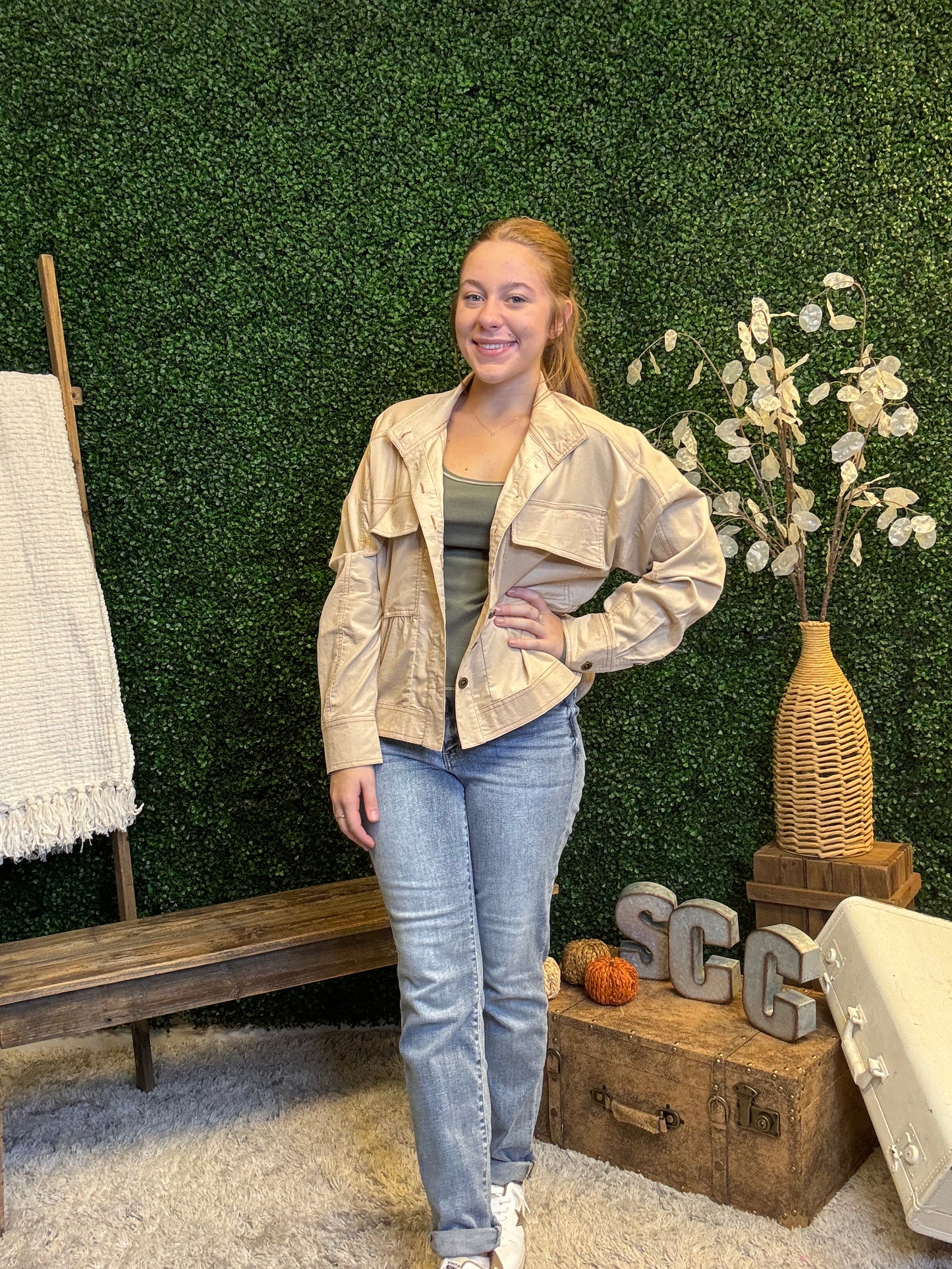 Corduroy Babydoll Button Up Jacket