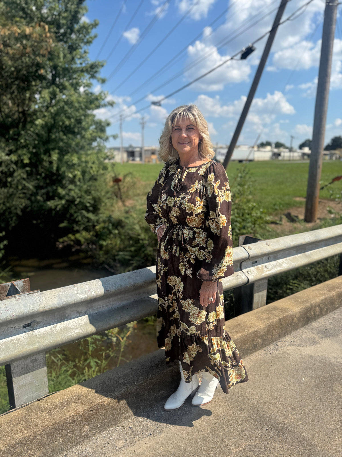 Rustic Elegance Midi Dress