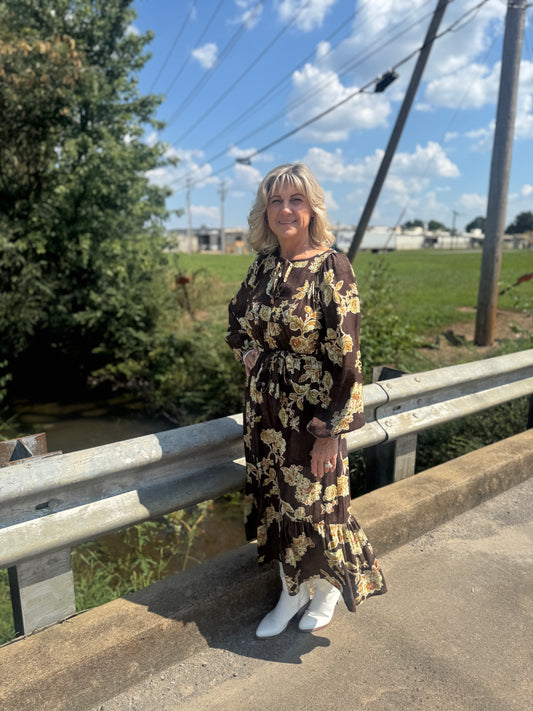 Rustic Elegance Midi Dress