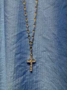 Simple Cross Rhinestone Necklace