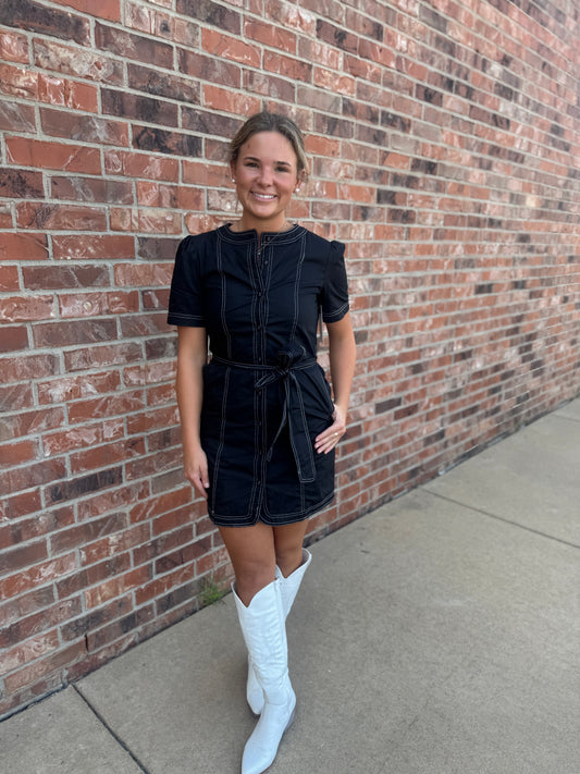 City Lights Belted Dress