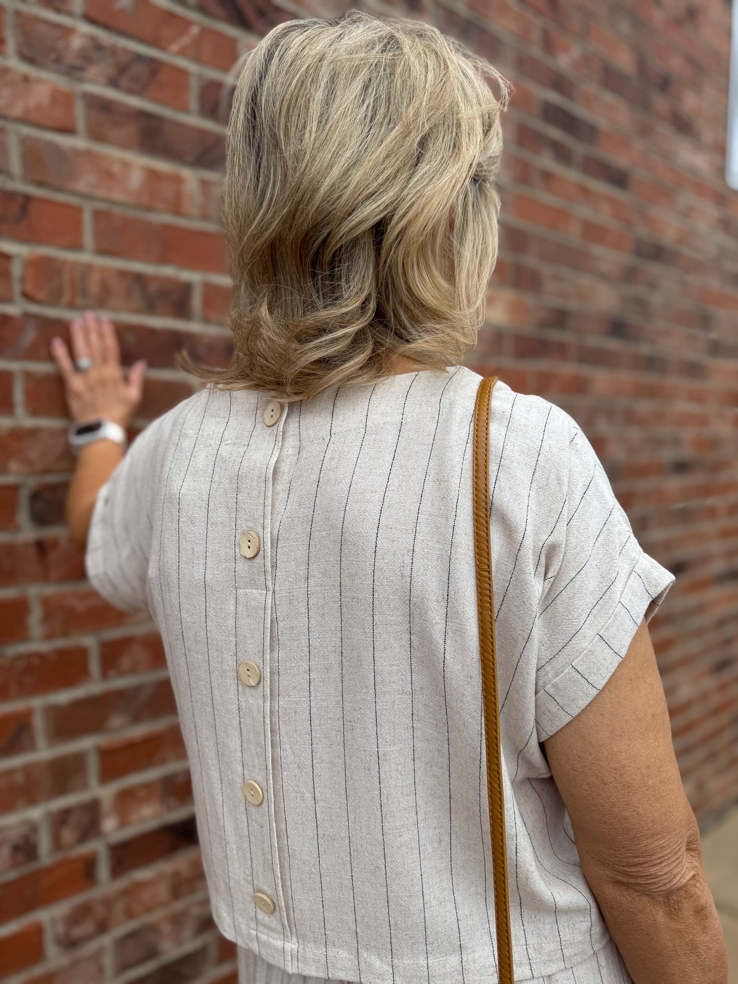 Linen Blend Pinstripe Set